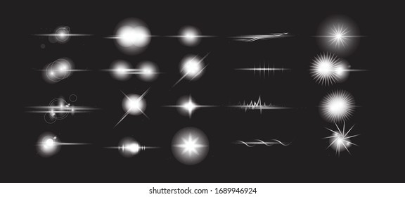 white line light and ray vector