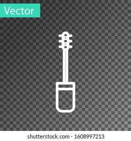 White line Mascara brush icon isolated on transparent background.  Vector Illustration