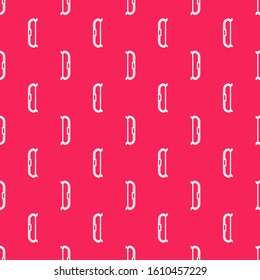 White line Medieval bow icon isolated seamless pattern on red background. Medieval weapon.  Vector Illustration