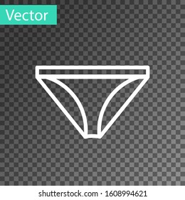 White line Men underpants icon isolated on transparent background. Man underwear.  Vector Illustration