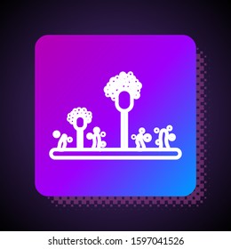 White line Mold icon isolated on black background. Square color button. Vector Illustration