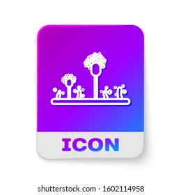 White line Mold icon isolated on white background. Rectangle color button. Vector Illustration