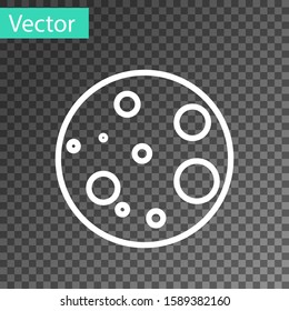 White line Moon icon isolated on transparent background.  Vector Illustration