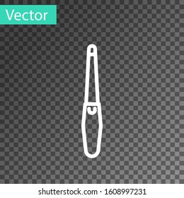 White line Nail file icon isolated on transparent background. Manicure tool.  Vector Illustration