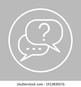 White line on gray background. Icon vector illustration. Chat, dialog, conversation icon symbol.