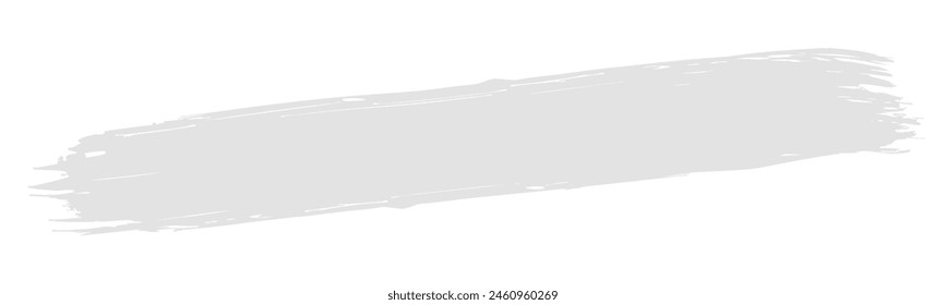 White line of paint isolated, white smear sticker on transparent background