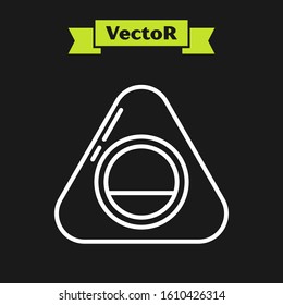 White line Pet bed icon isolated on black background.  Vector Illustration