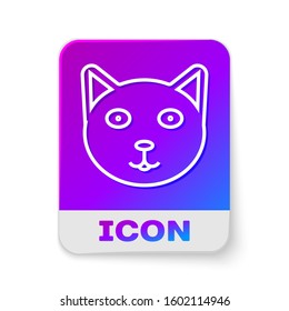 White line Pet icon isolated on white background. Rectangle color button. Vector Illustration