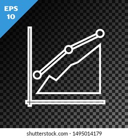 White line Pie chart infographic icon isolated on transparent dark background. Diagram chart sign. Vector Illustration