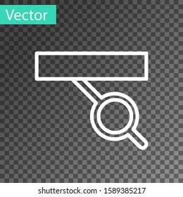 White line Pirate eye patch icon isolated on transparent background. Pirate accessory.  Vector Illustration