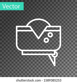 White line Pirate hat icon isolated on transparent background.  Vector Illustration
