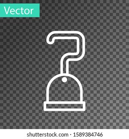 White line Pirate hook icon isolated on transparent background.  Vector Illustration