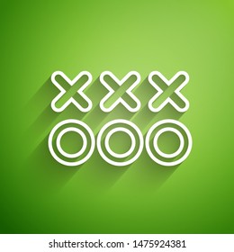 White line Planning strategy concept icon isolated on green background. Soccer or american football cup formation and tactic.  Vector Illustration