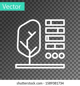 White line Plant status icon isolated on transparent background.  Vector Illustration