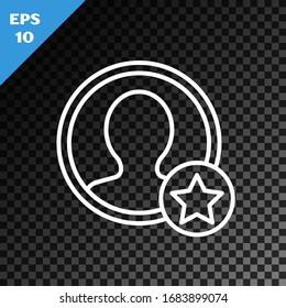 Línea blanca Premium crear un icono de pantalla de cuenta aislado en fondo oscuro transparente. Ilustración vectorial