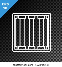 White line Prison window icon isolated on transparent dark background.  Vector Illustration