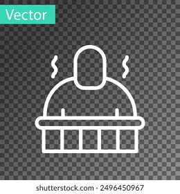 White line Sauna and spa procedures icon isolated on transparent background. Relaxation body care and therapy, aromatherapy and wellness.  Vector