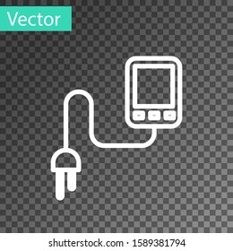 White line Sensor icon isolated on transparent background.  Vector Illustration