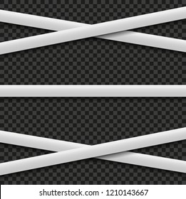 White Line Set on a transparent background Vector illustration