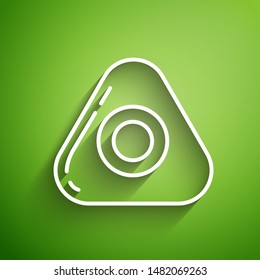 White line Sewing chalk icon isolated on green background.  Vector Illustration