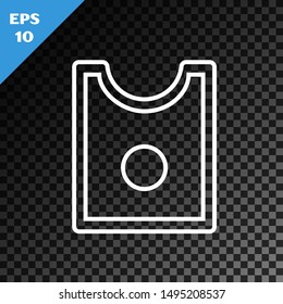 White line Sewing Pattern icon isolated on transparent dark background. Markings for sewing.  Vector Illustration