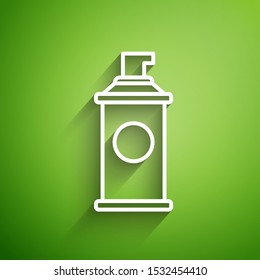 White line Shaving gel foam icon isolated on green background. Shaving cream.  Vector Illustration
