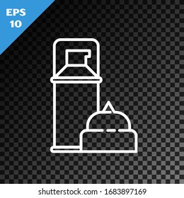 White line Shaving gel foam icon isolated on transparent dark background. Shaving cream.  Vector Illustration
