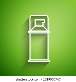 White line Shaving gel foam icon isolated on green background. Shaving cream.  Vector Illustration
