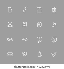 white line simple web icon set for web design, user interface (UI), infographic and mobile application (apps)