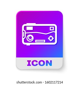 White line Smartphone and playing in game icon isolated on white background. Mobile gaming concept. Rectangle color button. Vector Illustration