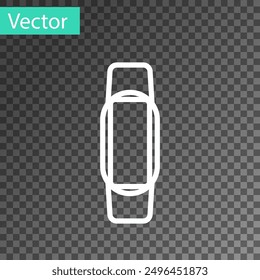 White line Smartwatch icon isolated on transparent background.  Vector