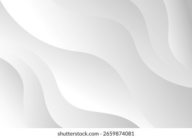 White line smooth wave abstract background. texture white pattern. vector illustration