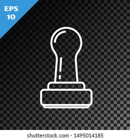 White line Stamp icon isolated on transparent dark background.  Vector Illustration