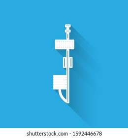 White line Standalone sensor icon isolated with long shadow.  Vector Illustration