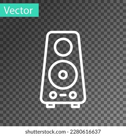 White line Stereo speaker icon isolated on transparent background. Sound system speakers. Music icon. Musical column speaker bass equipment.  Vector