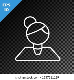 White line Teacher icon isolated on transparent dark background.  Vector Illustration