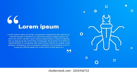 White line Termite icon isolated on blue background.  Vector