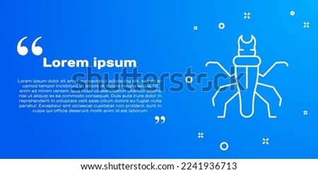 White line Termite icon isolated on blue background.  Vector