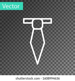 White line Tie icon isolated on transparent background. Necktie and neckcloth symbol.  Vector Illustration
