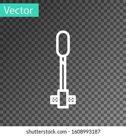White line Torch flame icon isolated on transparent background. Symbol fire hot, flame power, flaming and heat.  Vector Illustration