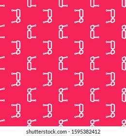 White line Truck side mirror icon isolated seamless pattern on red background.  Vector Illustration