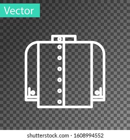 White line T-shirt icon isolated on transparent background.  Vector Illustration