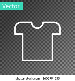 White line T-shirt icon isolated on transparent background.  Vector Illustration
