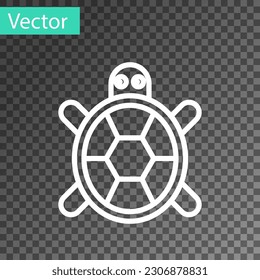 White line Turtle icon isolated on transparent background.  Vector