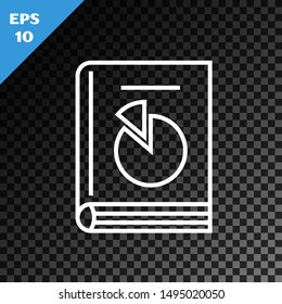 White line User manual icon isolated on transparent dark background. User guide book. Instruction sign. Read before use.  Vector Illustration