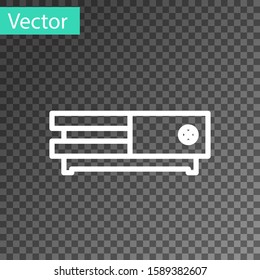 White line Video game console icon isolated on transparent background.  Vector Illustration