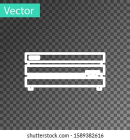 White line Video game console icon isolated on transparent background.  Vector Illustration