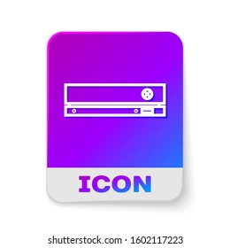 White line Video game console icon isolated on white background. Rectangle color button. Vector Illustration