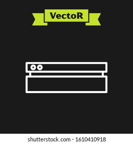 White line Video game console icon isolated on black background.  Vector Illustration