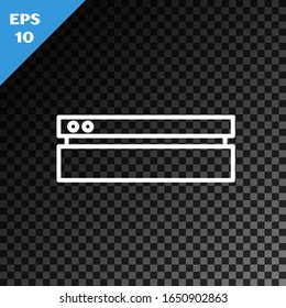 White line Video game console icon isolated on transparent dark background.  Vector Illustration